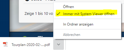 PDF Chrome-Browser automatisch öffnen