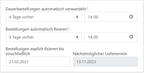 Zeitplanung automatische Verwandlung Dauerbestellung