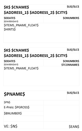 Formatvorlage Drucketikette