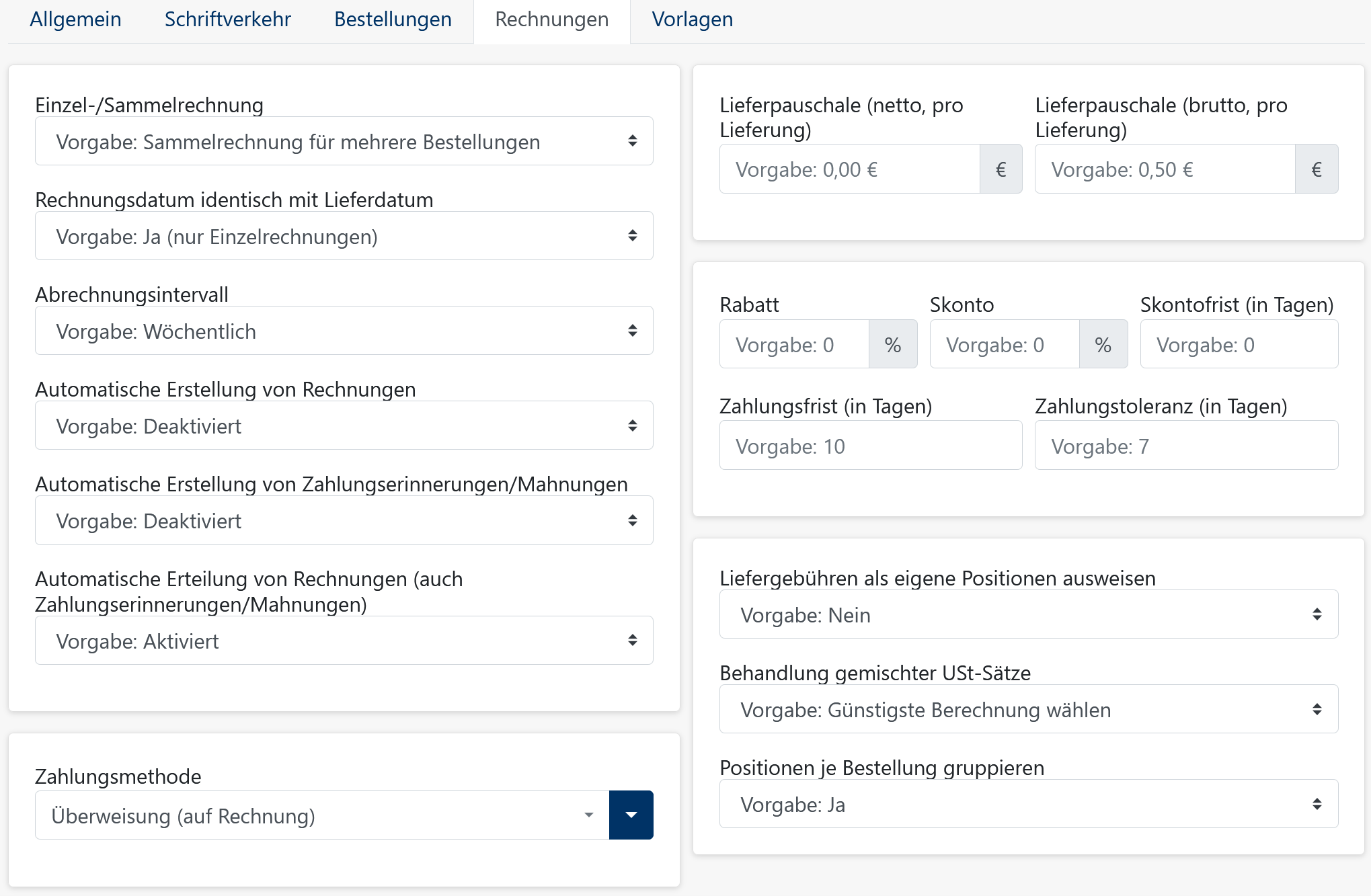 Kundenstammdaten - Verwaltung - Rechnung