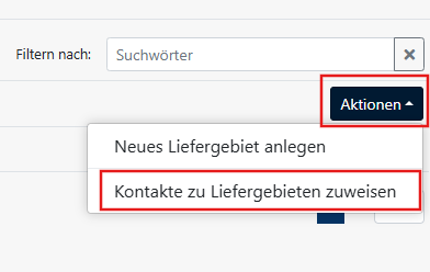 Liefergebiet: Kontakte zuweisen (alle)