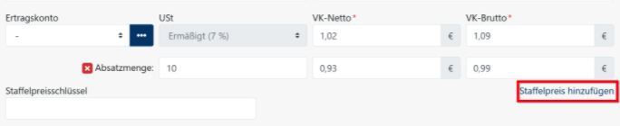 Button - Staffelpreis hinzufügen